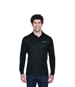 TALL CORE 365 LONG SLEEVE BLACK POLO MENS 