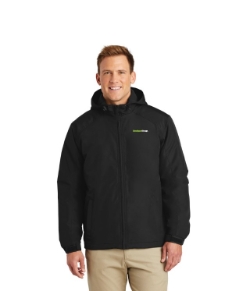 HOODED CHARGER BLACK COAT UNISEX 