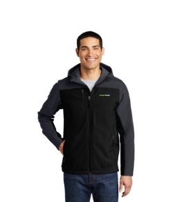 HOODED CORE SOFT SHELL BLACK JACKET MENS 
