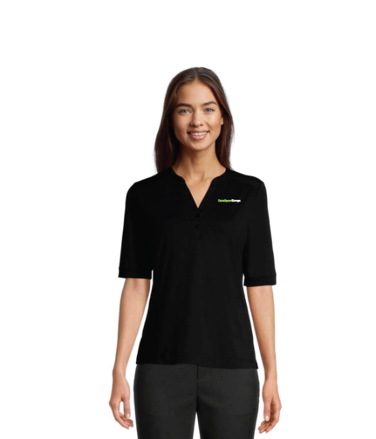 KNOSS SHADOW STRIPE BLACK POLO LADIES - KN2021W_BLK