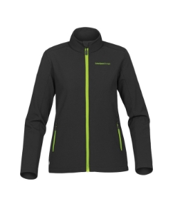 ORBITER SOFTSHELL BLACK/KIWI JACKET LADIES 