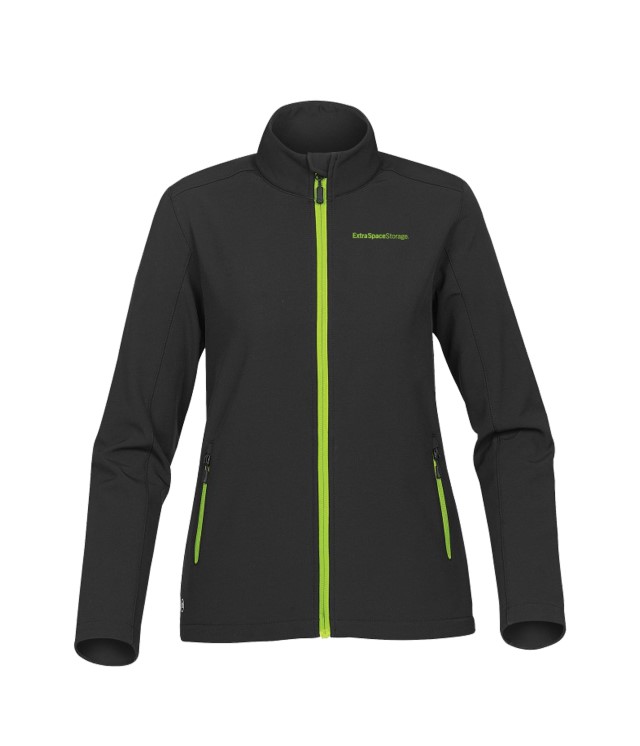 ORBITER SOFTSHELL BLACK/KIWI JACKET LADIES - KSB-1W_BLK