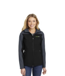 HOODED CORE SOFTSHELL BLACK JACKET LADIES 