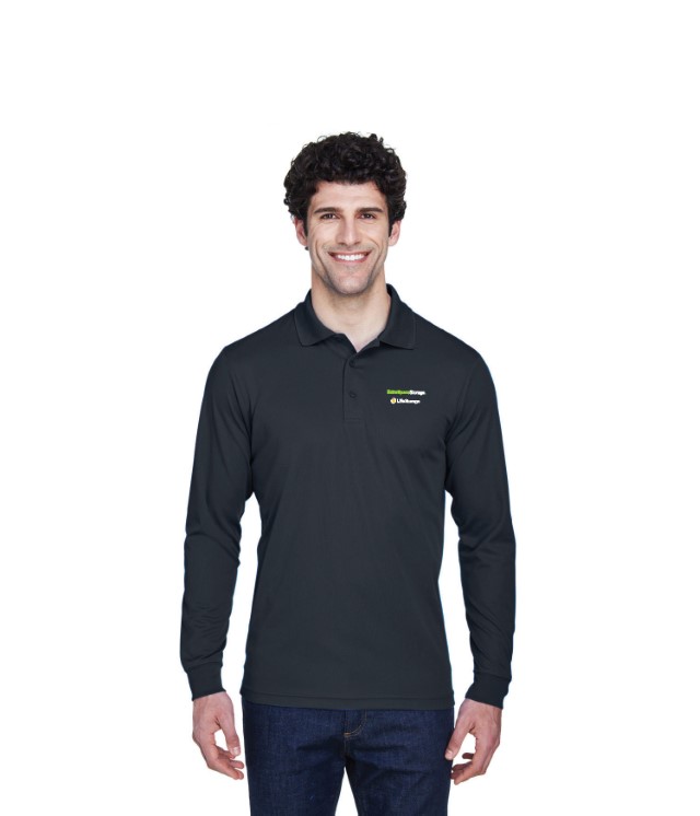 LSI- CORE 365 LONG SLEEVE CARBON POLO MENS - 88192_LS_CRB